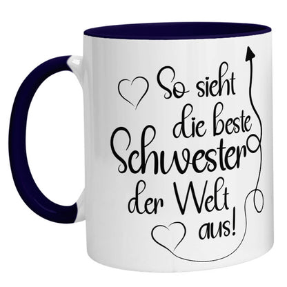Tasse - So sieht die beste Schwester der Welt aus - Zwergenstick