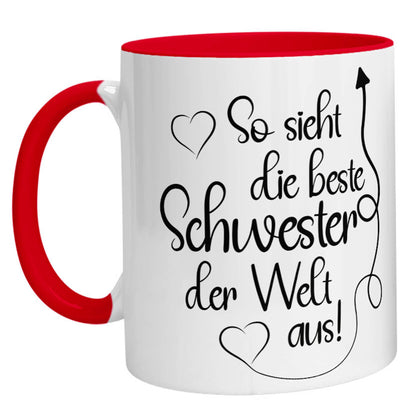 Tasse - So sieht die beste Schwester der Welt aus - Zwergenstick