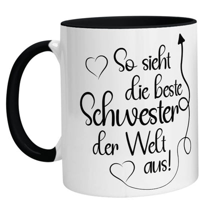 Tasse - So sieht die beste Schwester der Welt aus - Zwergenstick