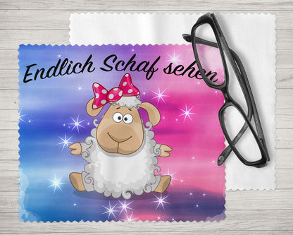 Brillenputztuch - Objektivtuch Endlich Schaf sehen - Zwergenstick