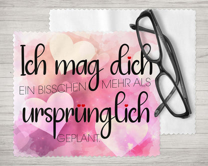 Brillenputztuch - Objektivtuch Ich mag Dich mehr als ursprünglich geplant - Zwergenstick