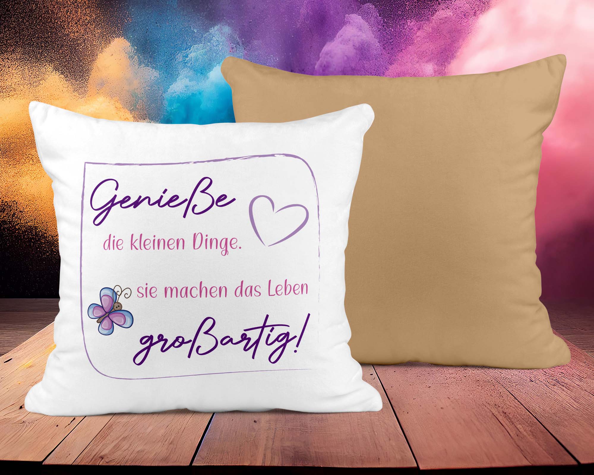 Glücksmomente Zitat - Kissen &