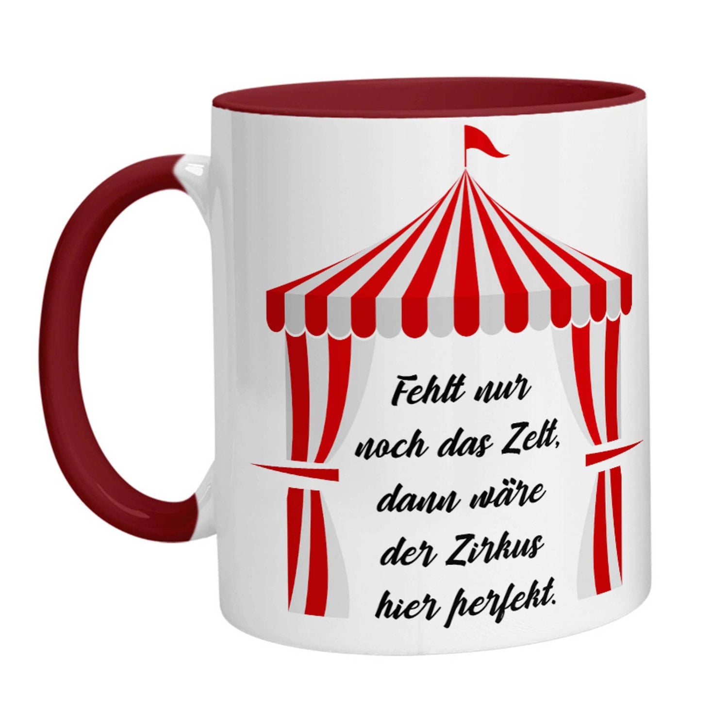 es fehlt nur noch das zelt Tasse